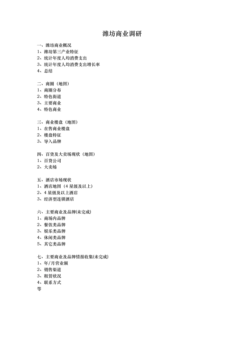 潍坊商业调研报告_第1页