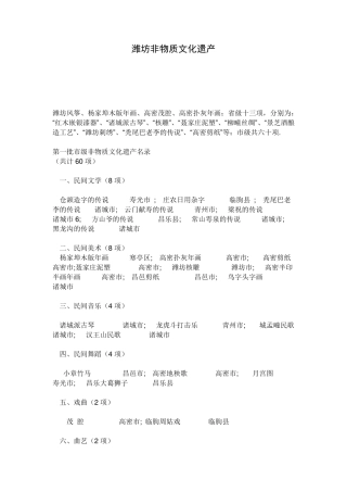 潍坊非物质文化遗产