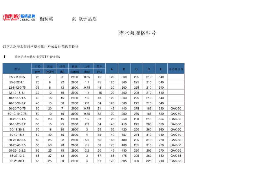 潜水泵规格型号_第1页