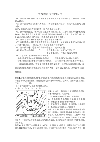 潜水等水位线的应用