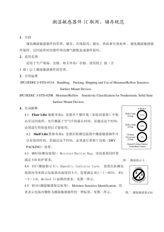 潮湿敏感器件IC取用、储存规范N