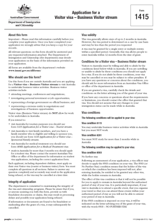 澳洲签证1415填写模板