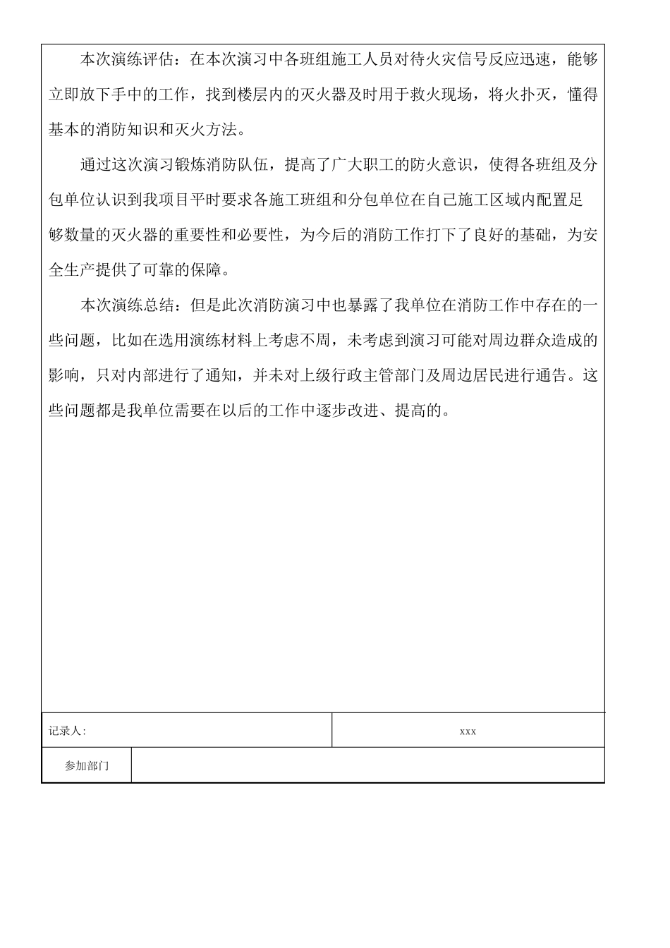 火灾事故应急演练记录(样板)_第2页