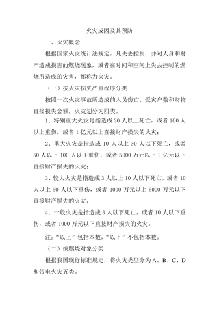 火灾成因及预防