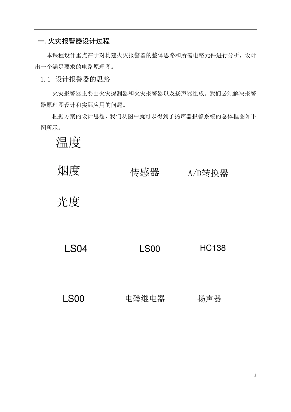 火灾报警器课程设计_第2页