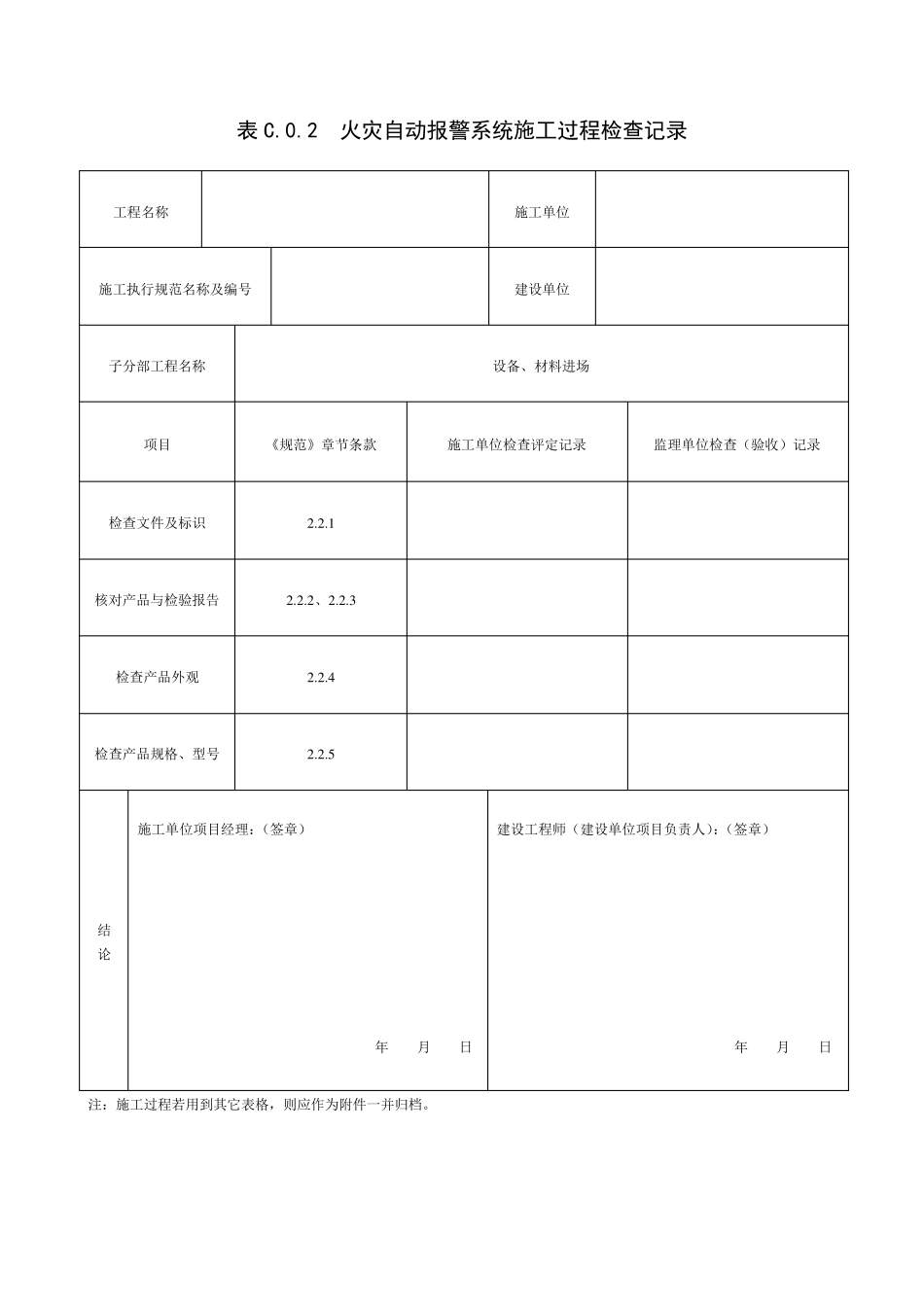 火灾自动报警系统施工及验收规范表格GB501662007_第3页