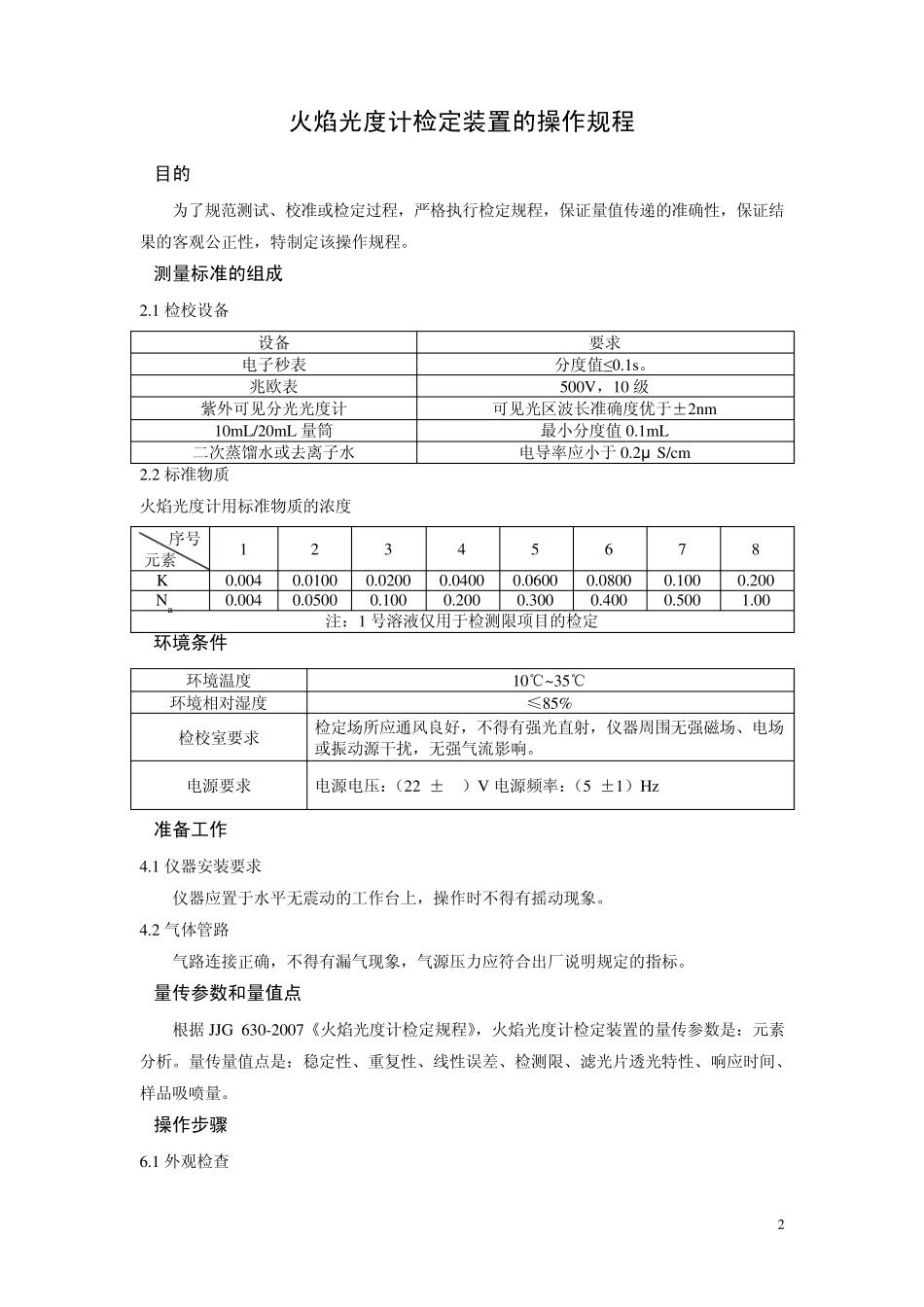 火焰光度计检定装置操作规程_第2页