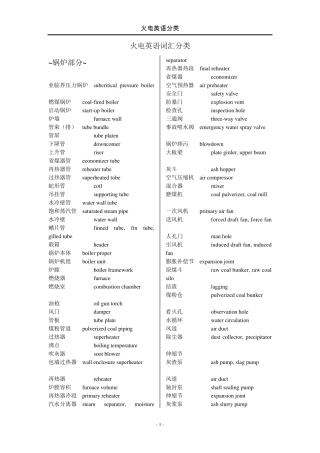 火电英语词汇分类