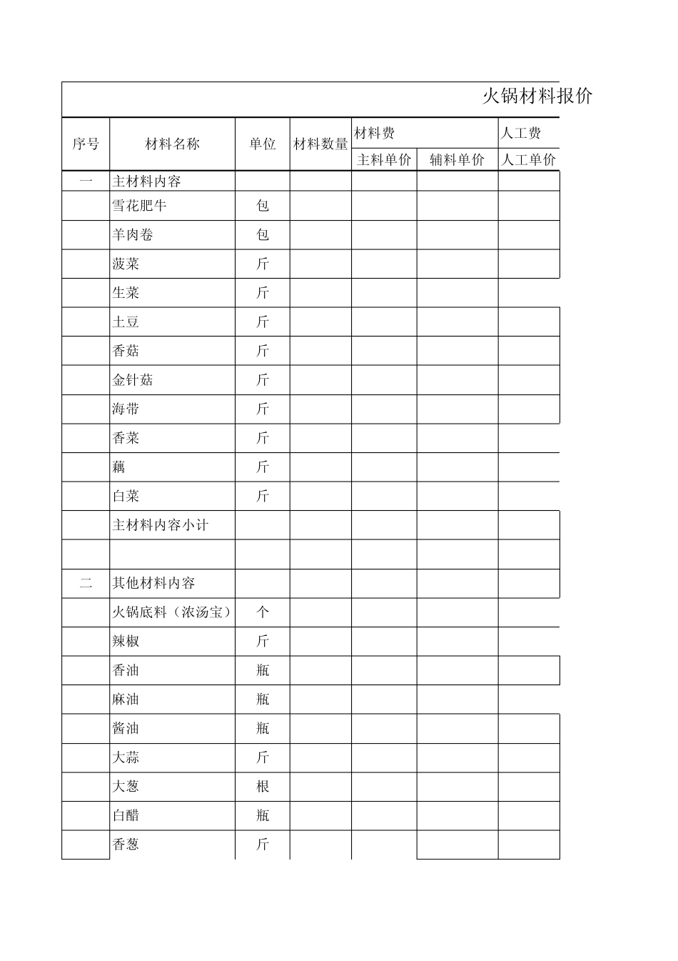 火锅材料报价单_第1页