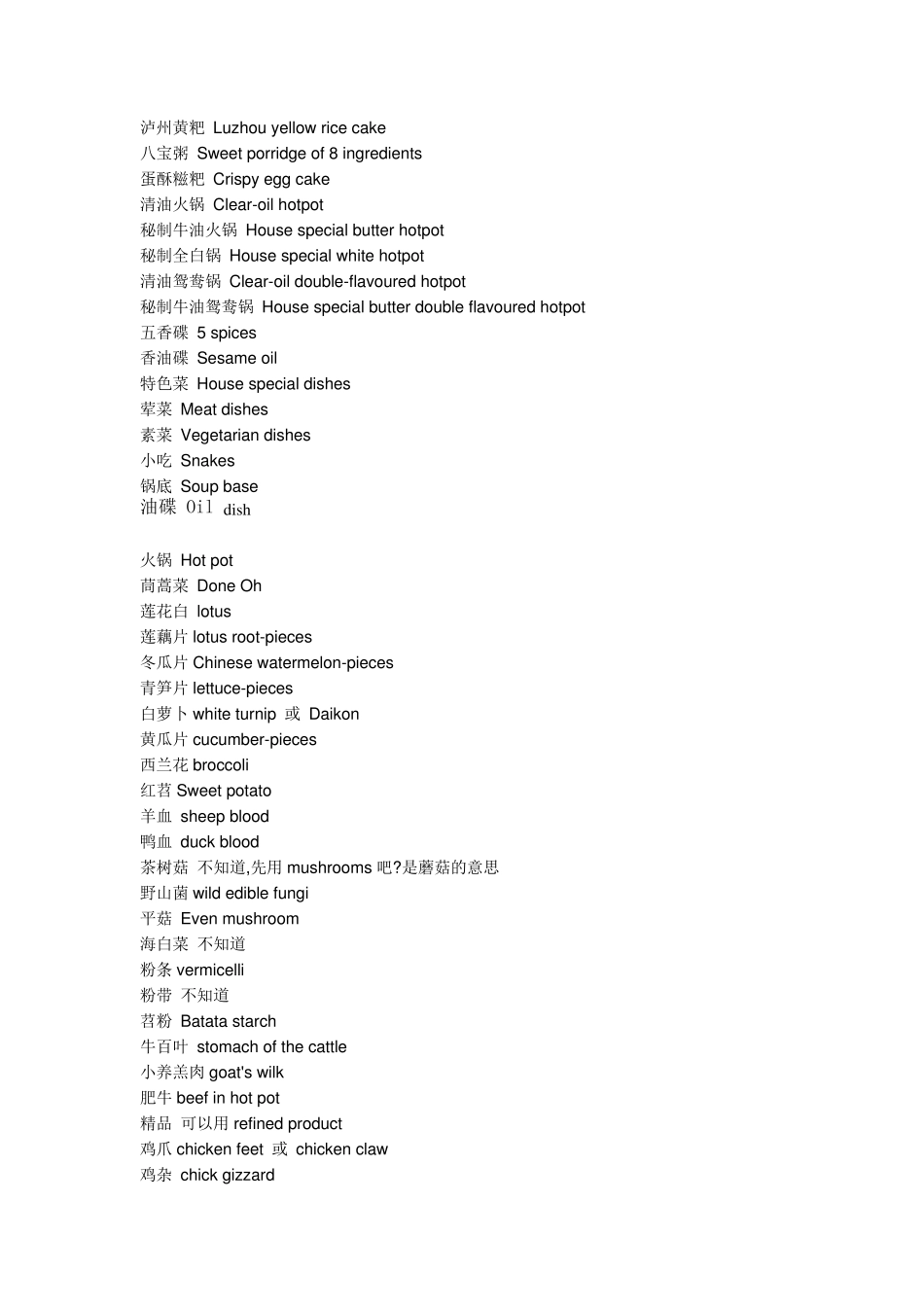 火锅菜单的英文翻译_第3页