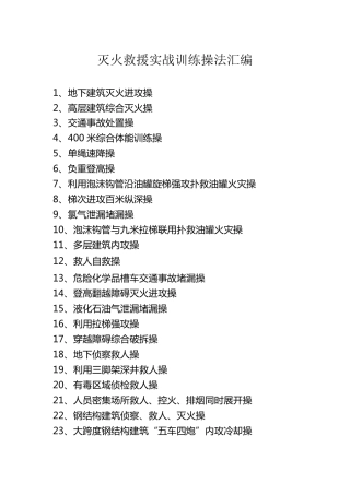灭火救援实战训练操法汇编