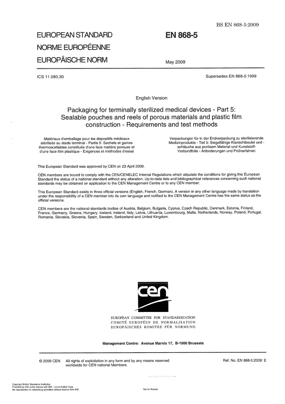 灭菌袋标准EN_8685(2009)_第3页