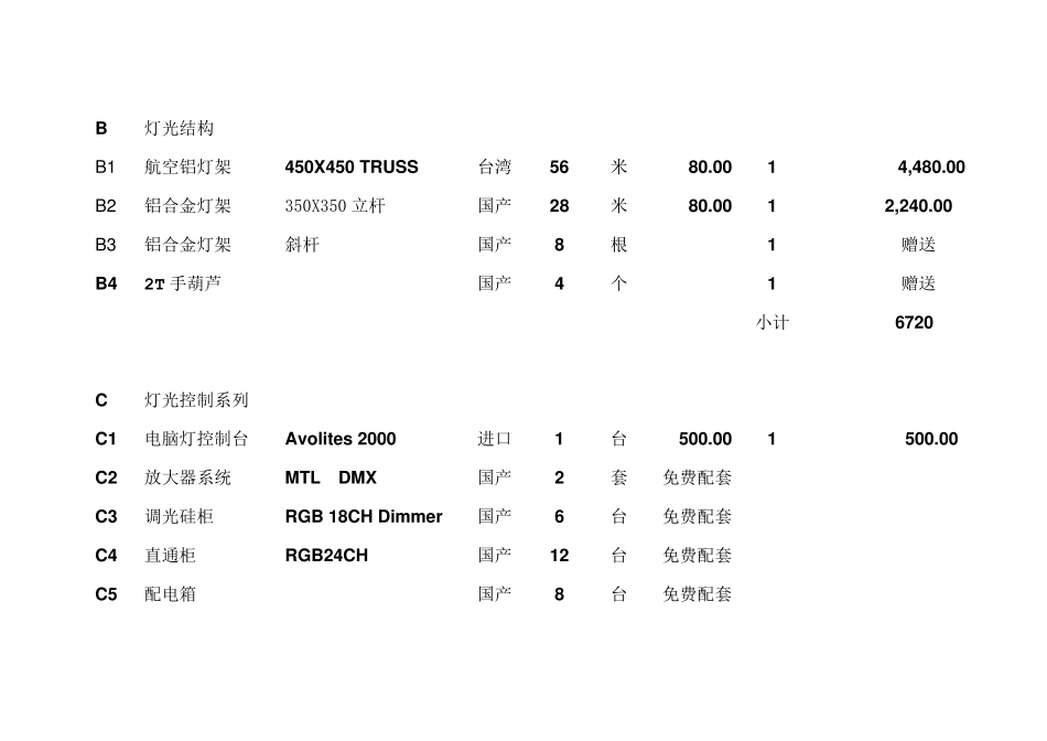 灯光音响报价_第3页