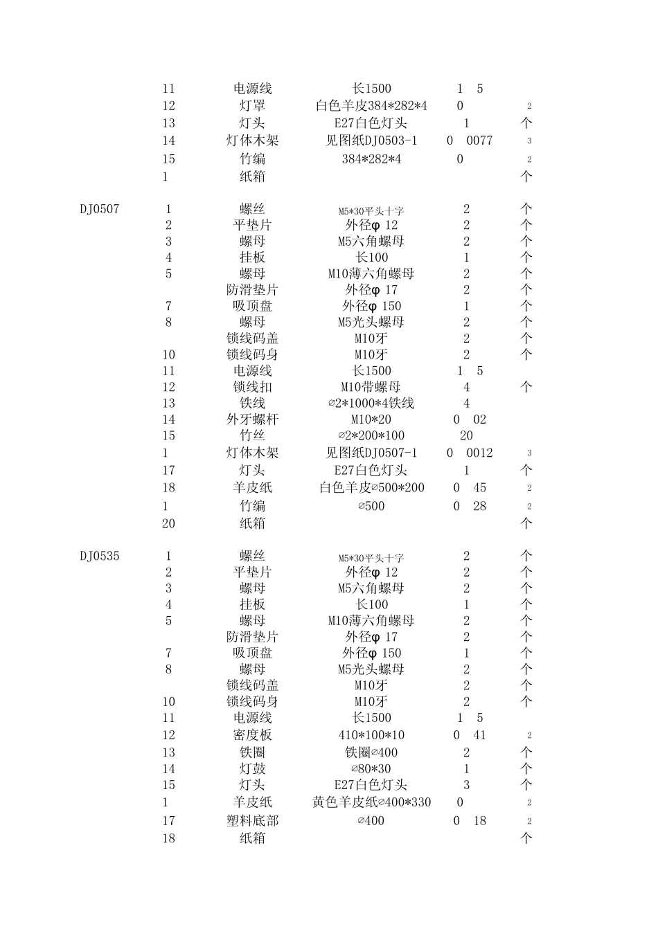 灯具零件明细表_第2页