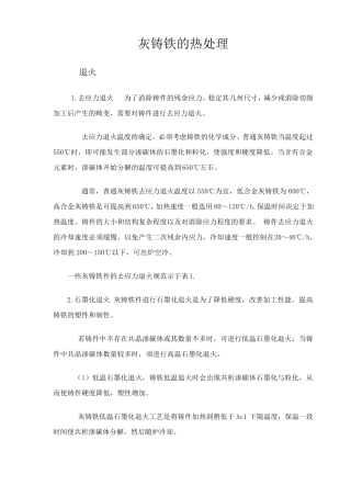 灰铸铁的热处理
