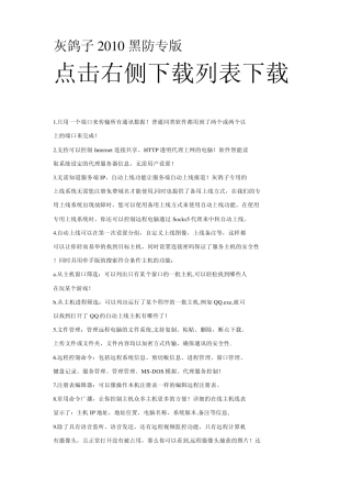 灰鸽子2010黑防专版教程