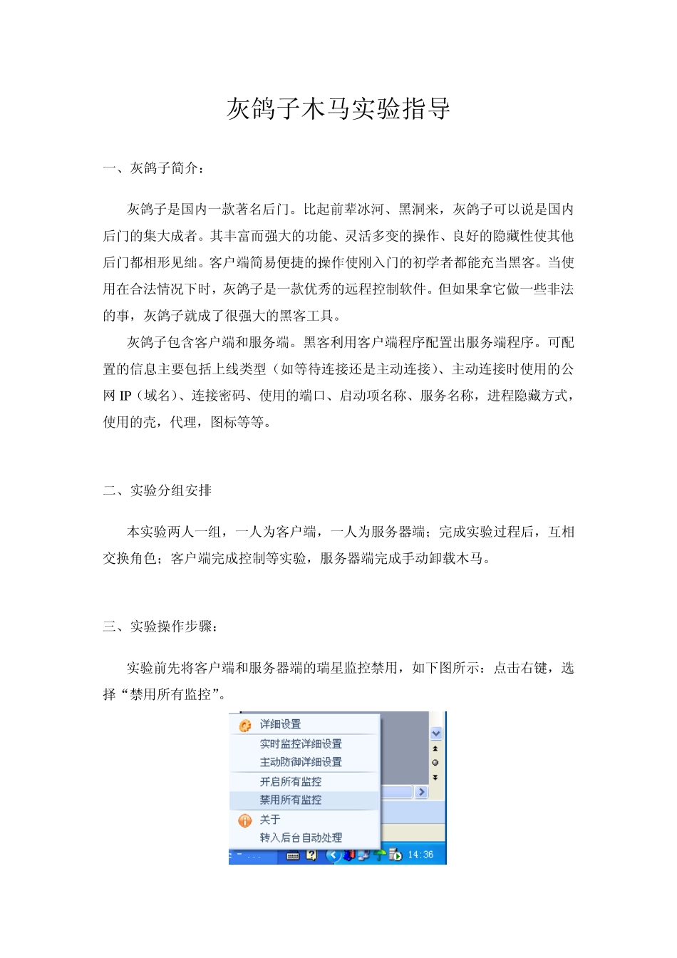 灰鸽子木马实验指导_第1页