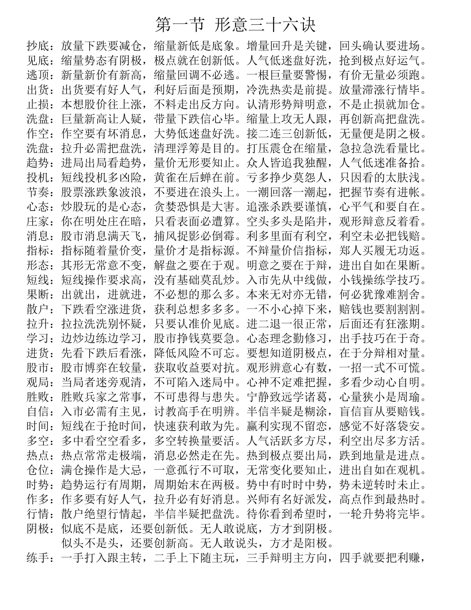 炒股口诀大全_第1页