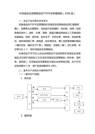 炒货食品及坚果制品生产许可证审查细则(1801)