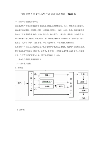 炒货食品及坚果制品生产许可证审查细则(2006版