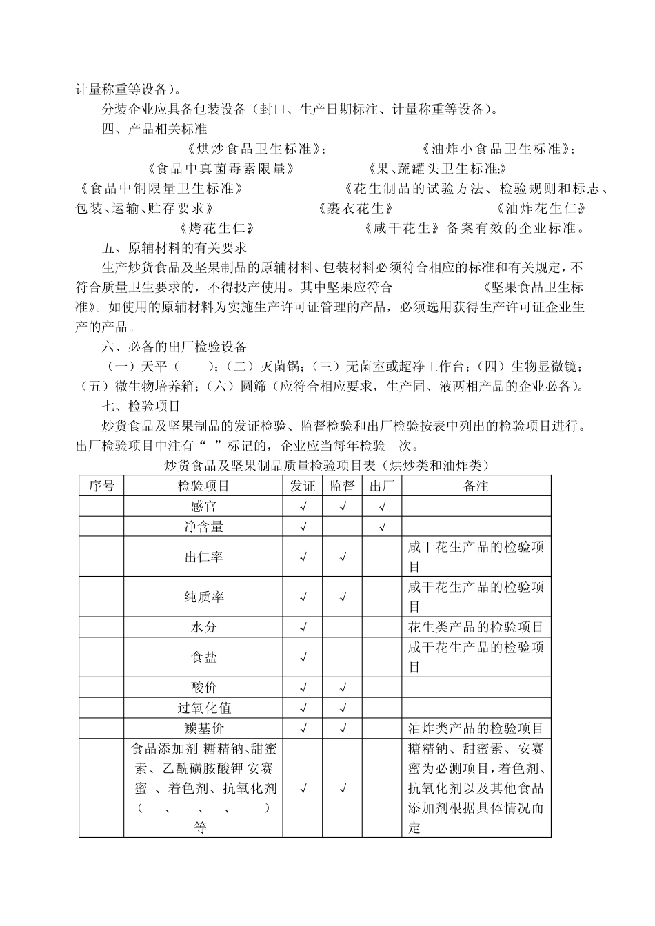 炒货食品及坚果制品生产许可证审查细则_第3页