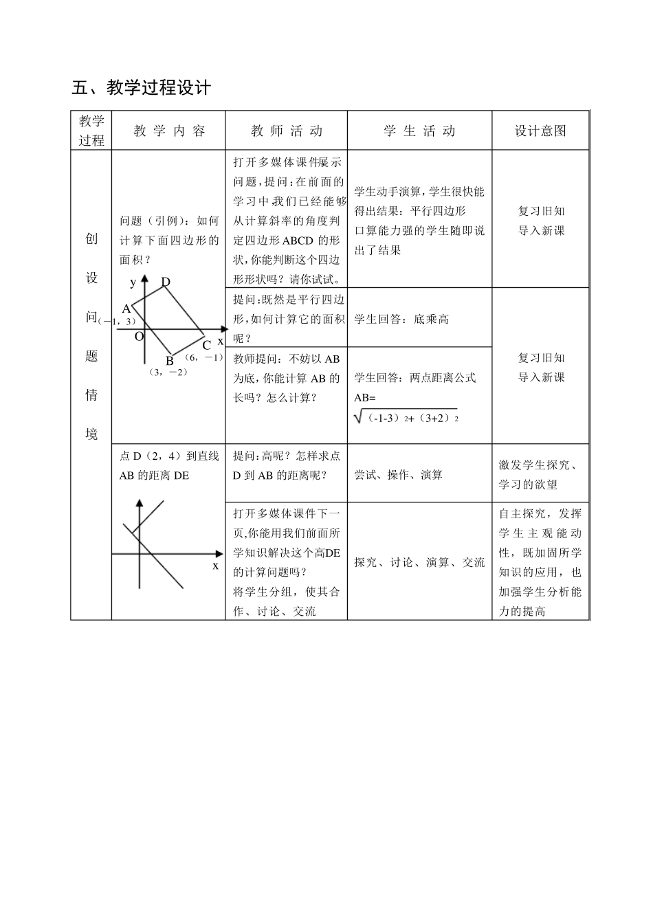 点到直线的距离教学设计_第2页