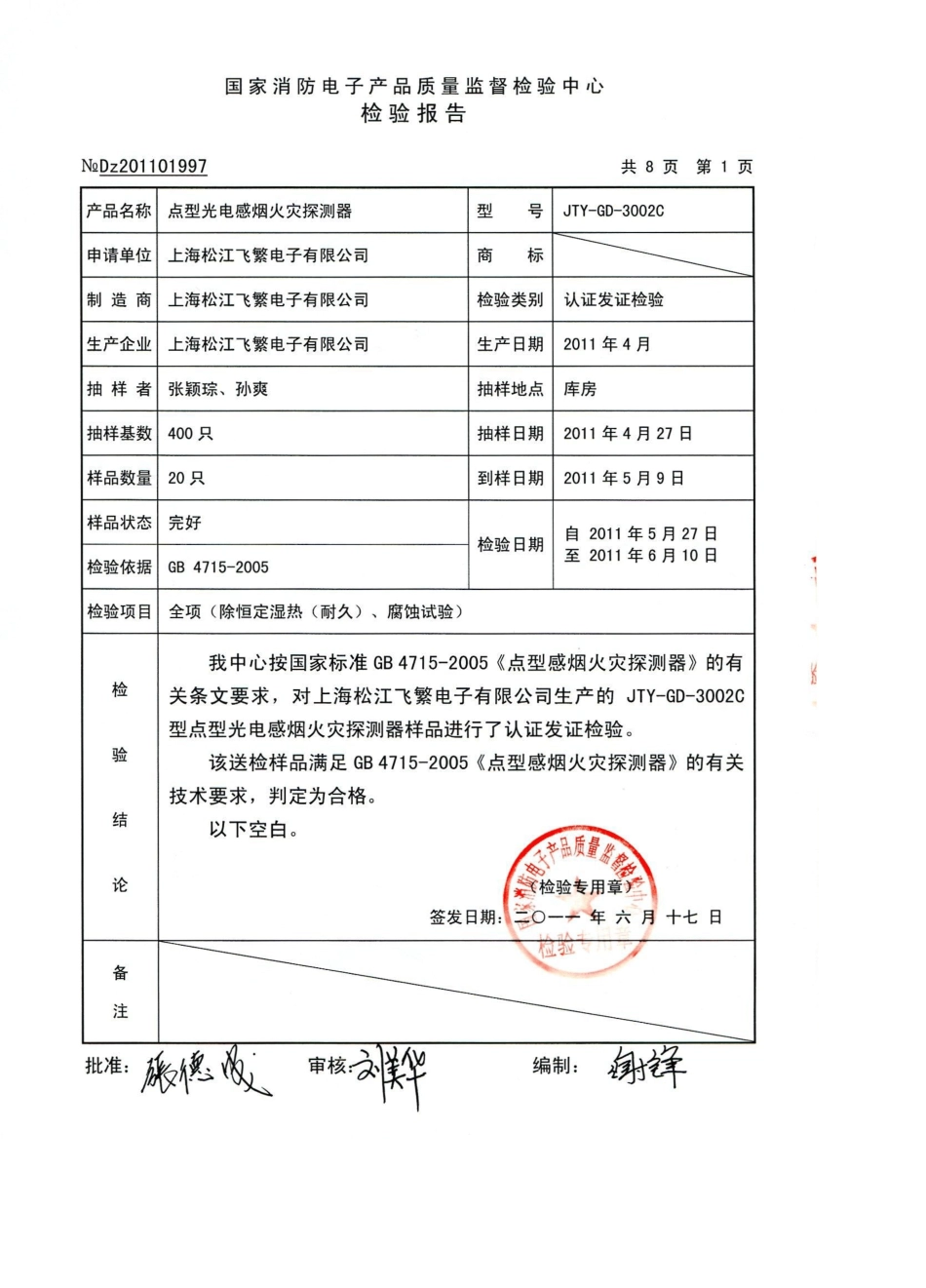 点型烟感探测器检测报告_第2页