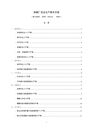 炼钢厂岗位禁令合订本(新修改)