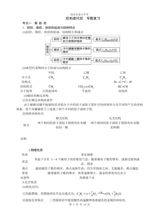 烃和卤代烃专题复习