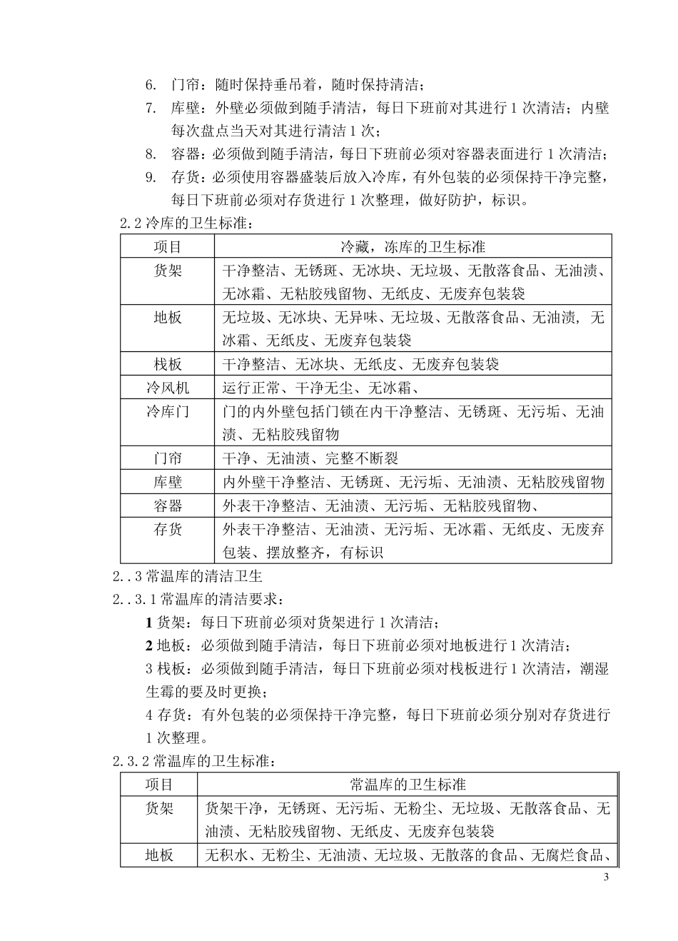 烘焙车间卫生标准化管理规定_第3页