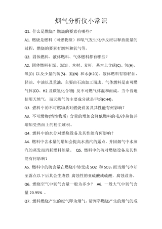 烟气分析仪小常识