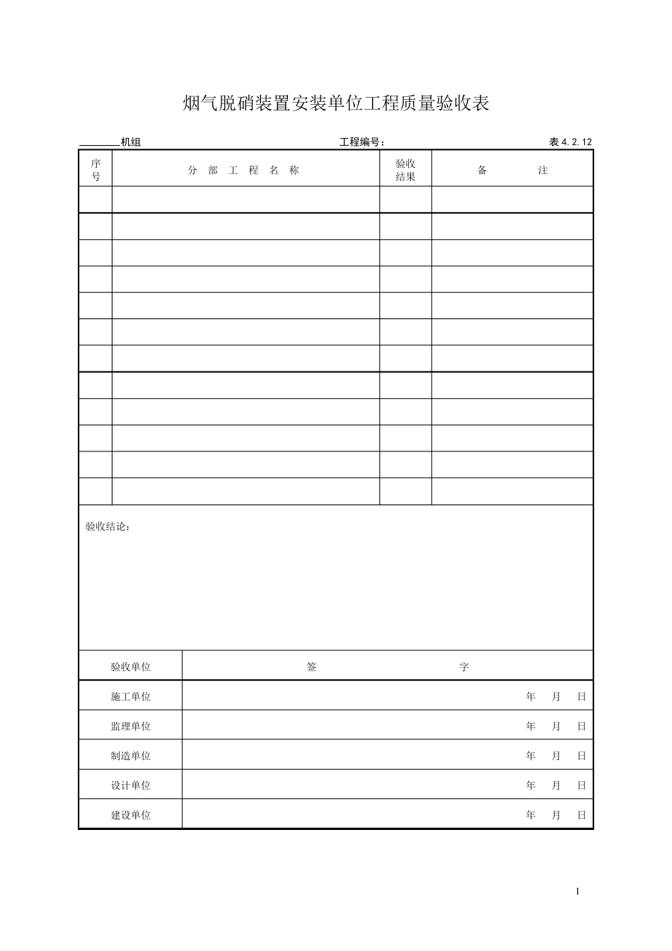 烟气脱硝装置安装单位工程验收表格_第2页