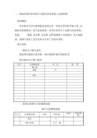 烟汽净化系统工艺流程