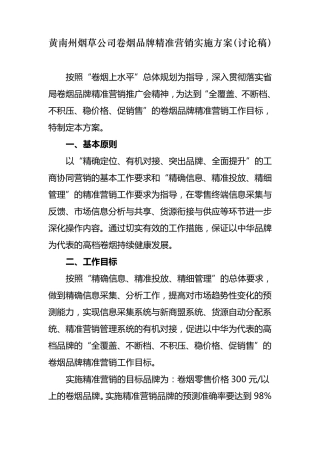 烟草精准营销方案