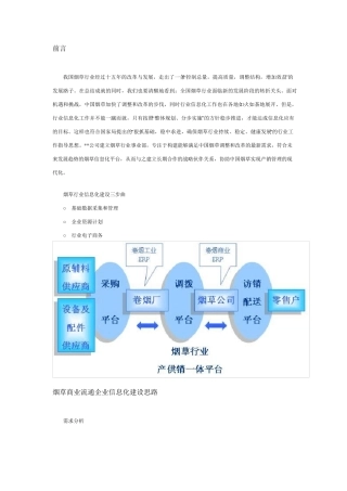 烟草行业信息化建设
