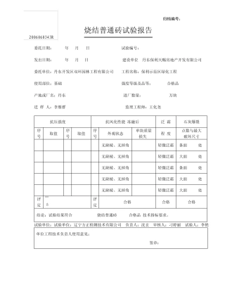烧结砖试验报告