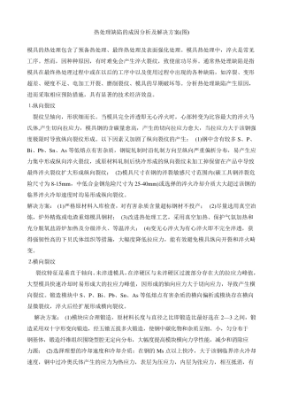 热处理缺陷的成因分析及解决方案
