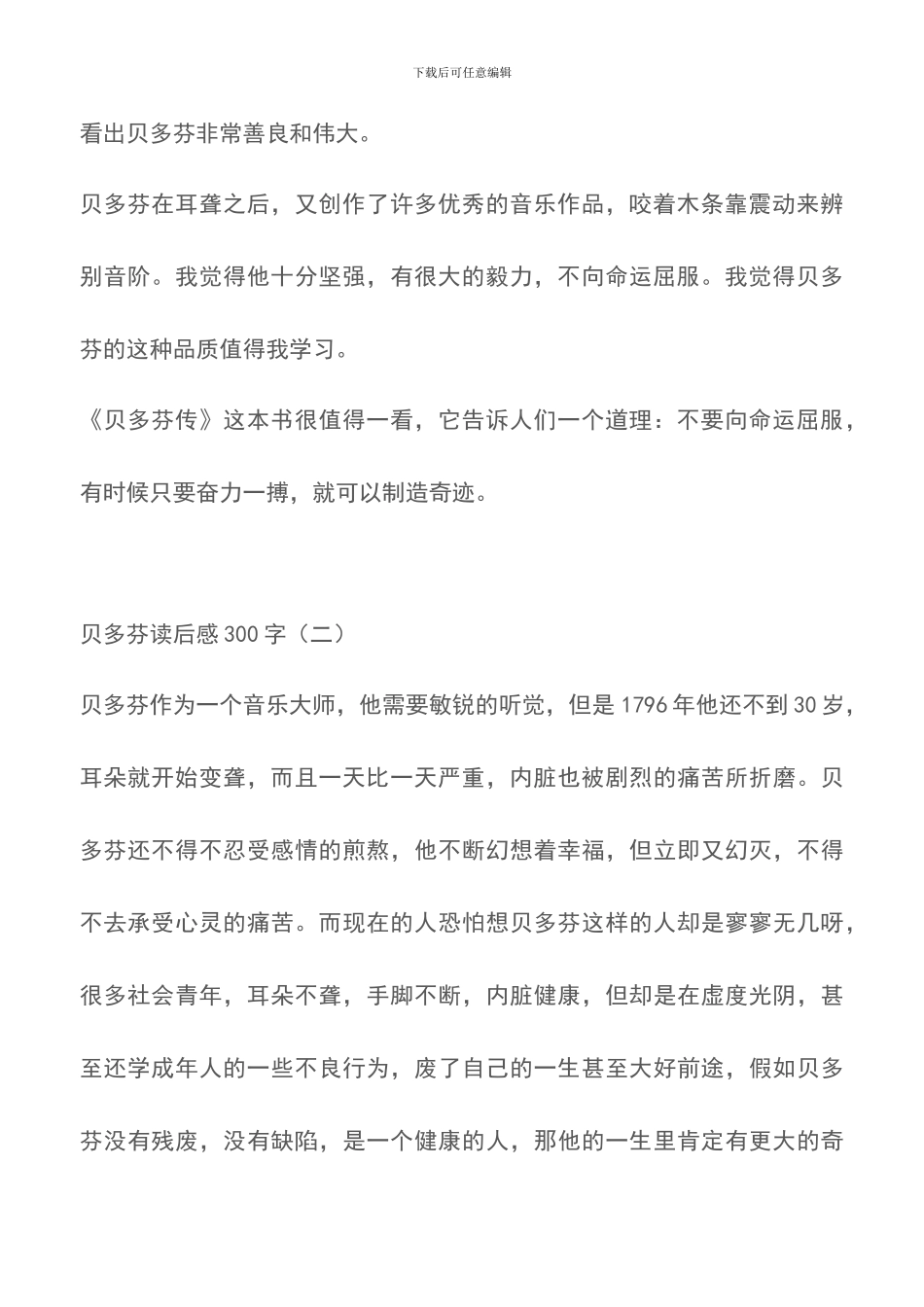 贝多芬读后感300字_第2页