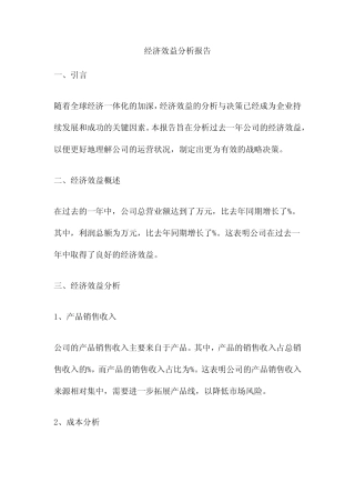 经济效益分析报告