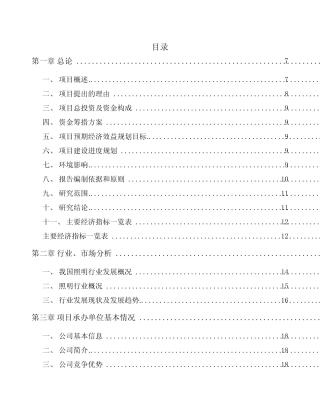 咸宁特效灯具项目实施方案