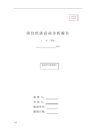 建筑施工企业项目级经济活动分析报告模板