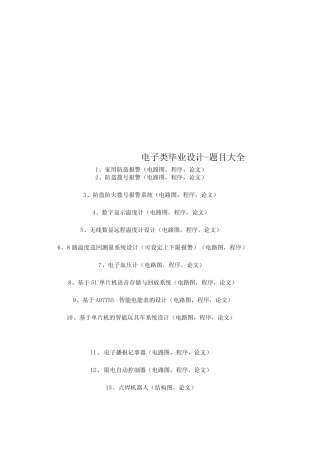 电子类毕业设计