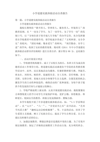 小学道德实践体验活动自查报告