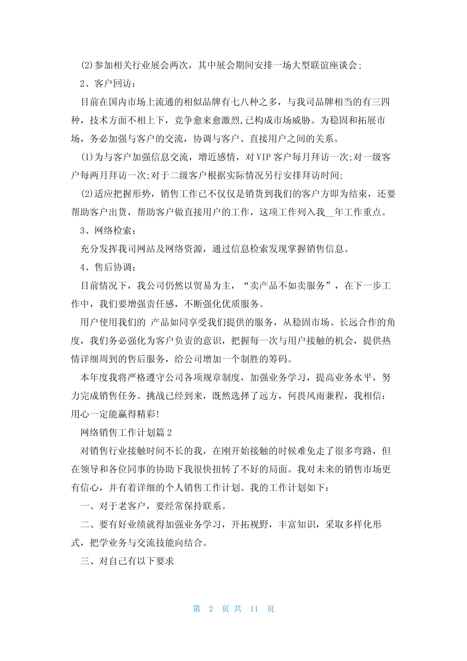网络销售工作计划5则_第2页