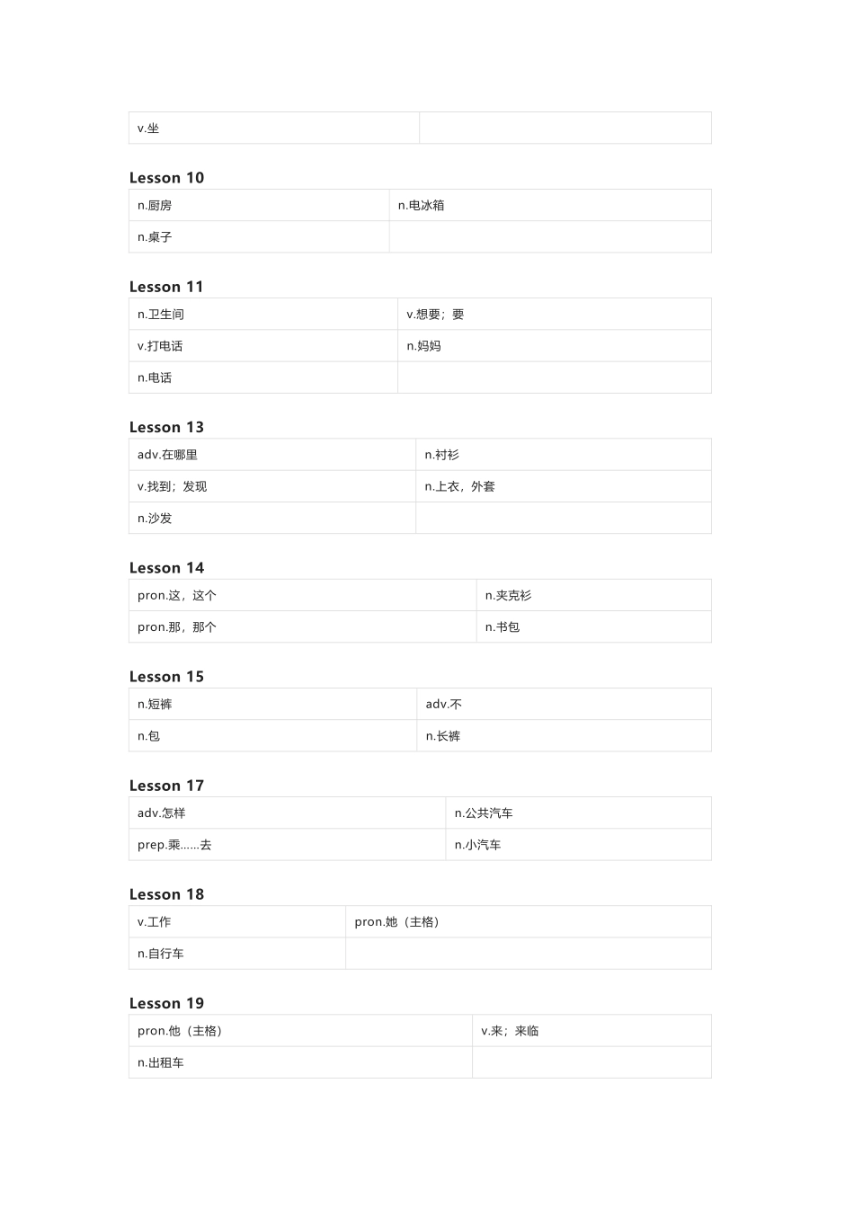 北京版（一起）英语二年级下册单词默写表_第2页