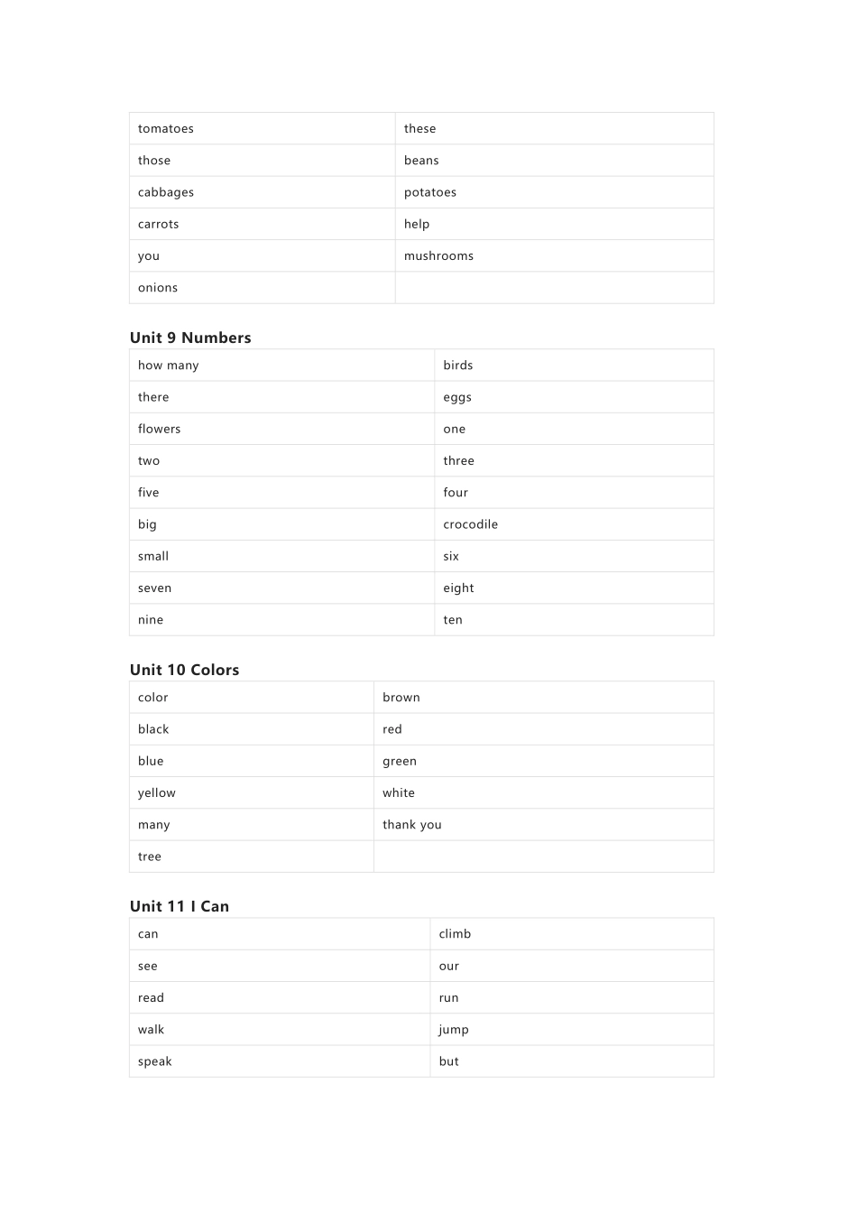 北师大版（三起）英语三年级下册单词默写表_第3页