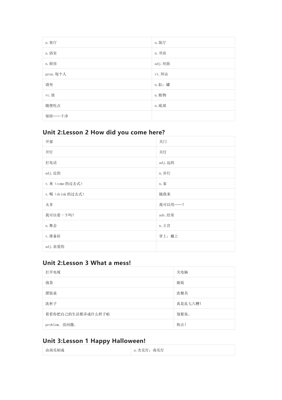 川教版英语六年级上册单词默写表_第2页
