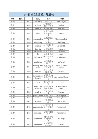 高中英语外研版 选修4（背诵版）