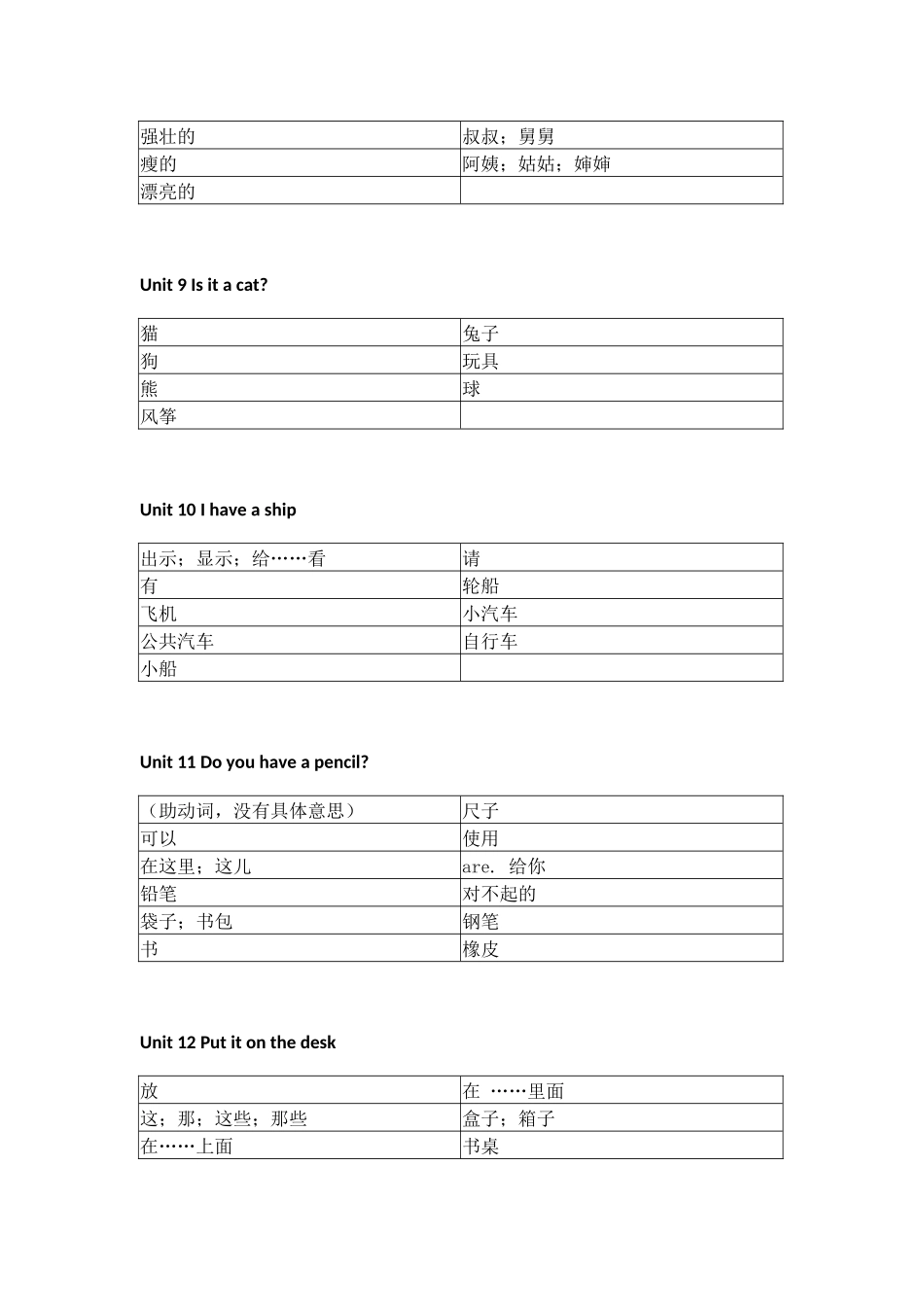 教科版小学英语三年级上册单词表_第3页