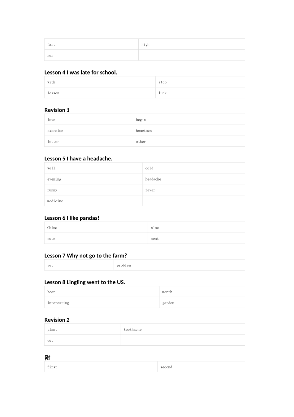 接力版英语六年级上册单词默写表_第3页